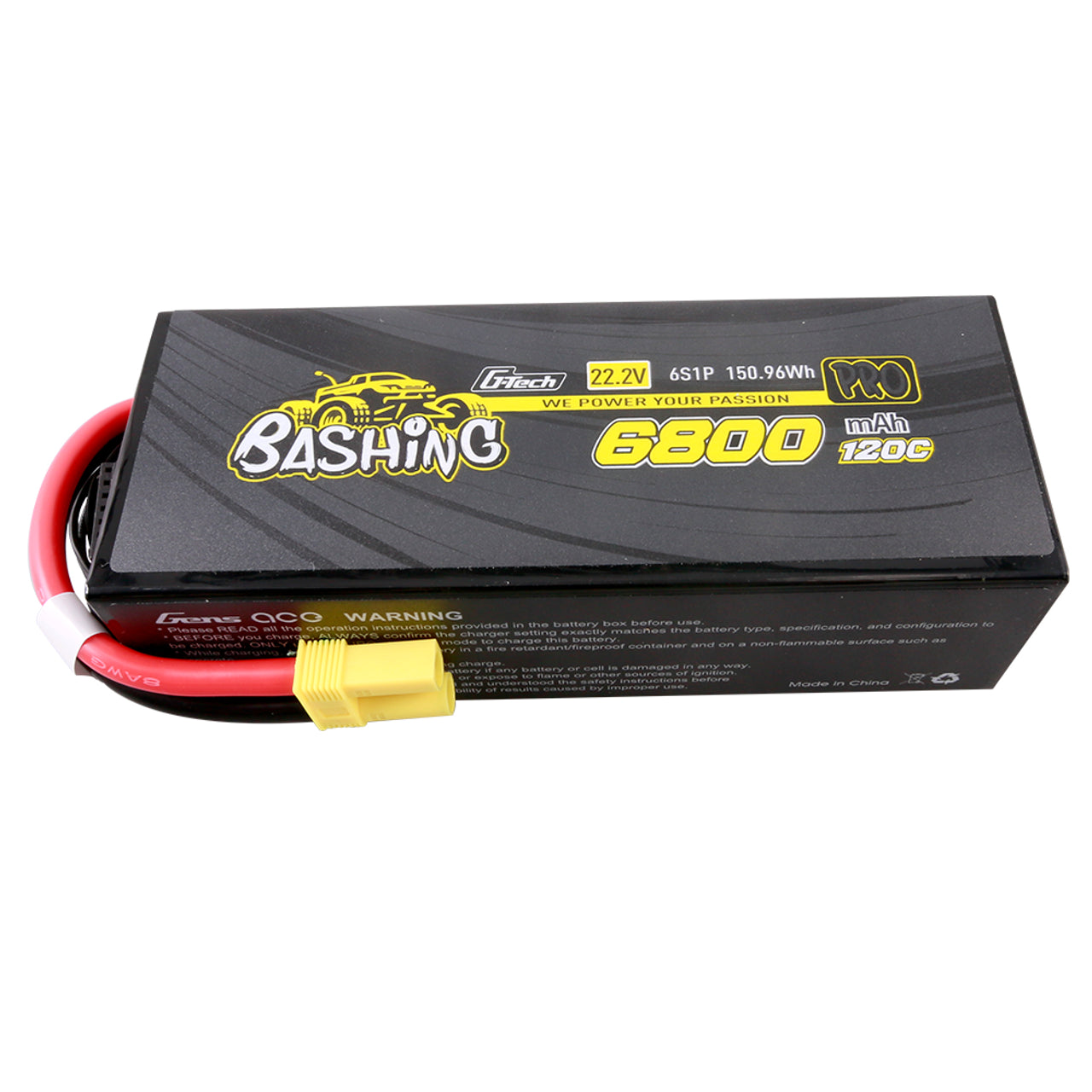 Gens Ace 6800mAh 6S 120C 22.2V G-Tech Bashing Series Lipo Battery Pack with EC5 Plug